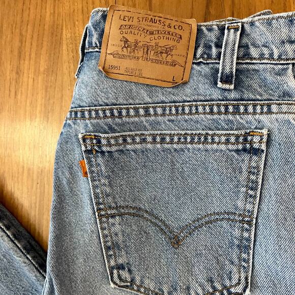 Levi’s Jeans Size 14 Long Orange Tab 950 Vintage 90s Relaxed Tapered 15951 - Picture 3 of 12